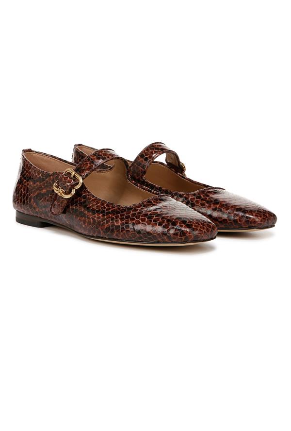 Michaela Snake Mary Jane Flat