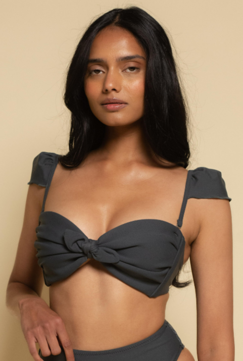 Charcoal Cabana Bikini Top