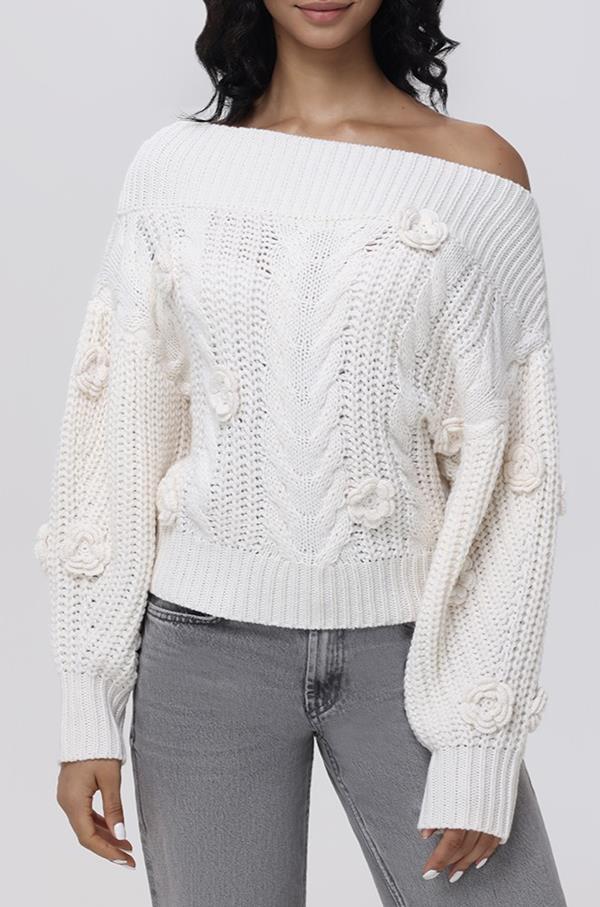 Madeline Floral Off Shoulder Pullover
