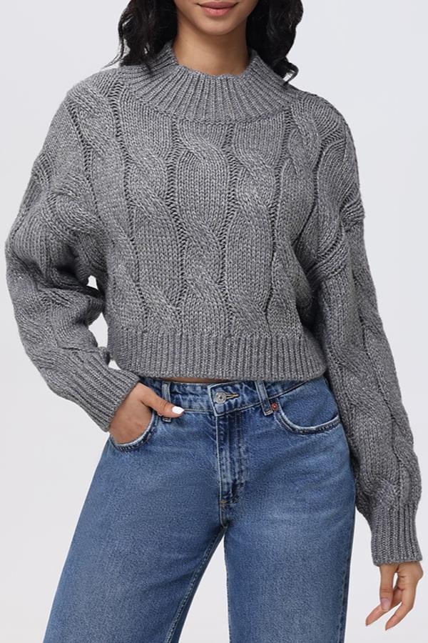Lola Lurex Cable Cropped Pullover