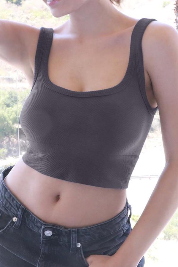 Chevron Rib Crop Top