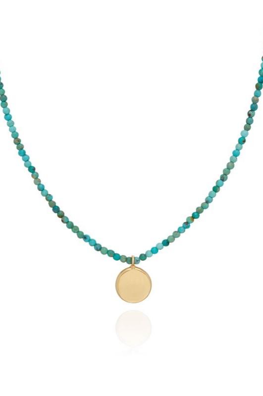 Delicate Beaded Circle Pendant Necklace