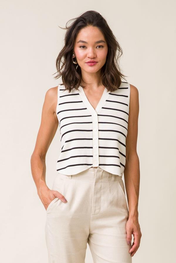 Rae Stripe Sweater Vest