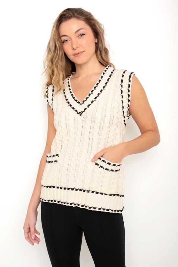 Cable Knit Sweater Vest