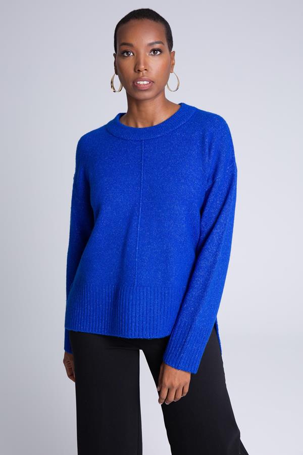 Long Sleeve Crew Neck Tunic Sweater