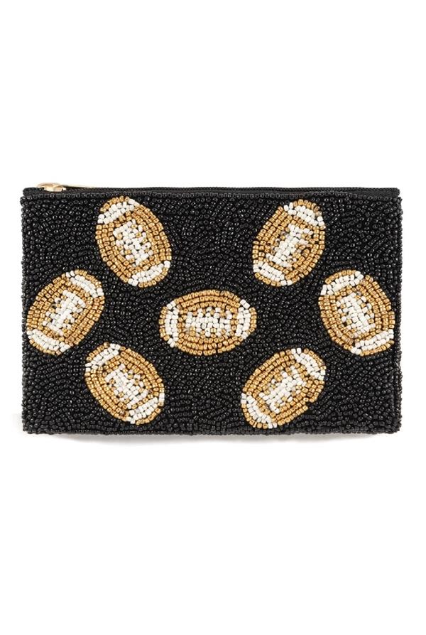 Footballs Beaded Pouch