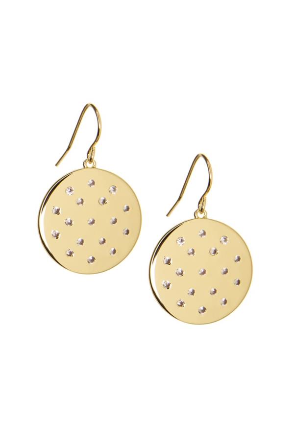Disc Earring With Crystal Detail And Fis