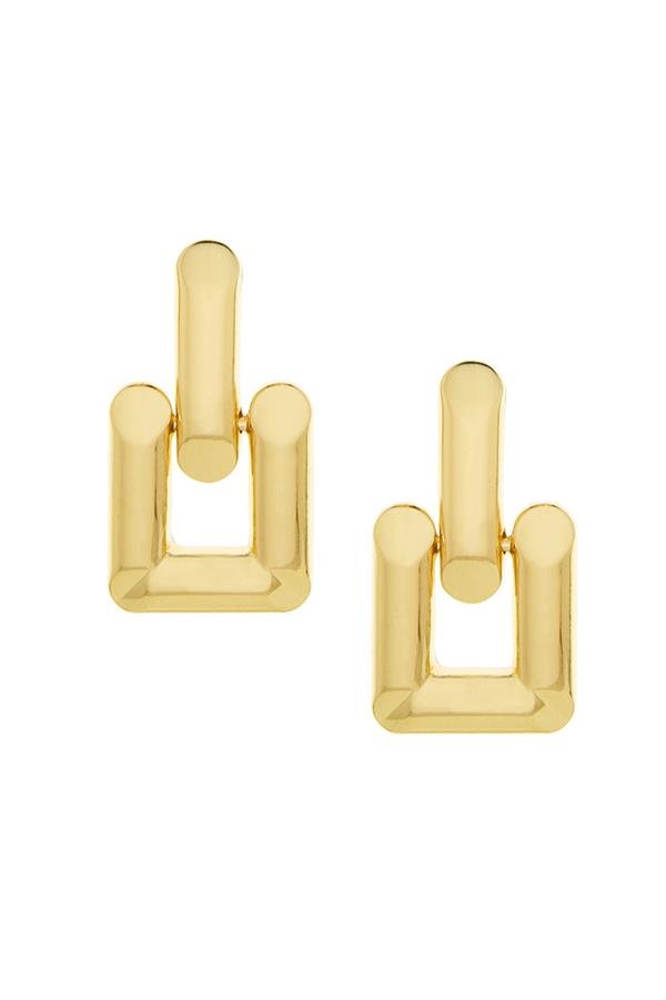 Large Square Link Drop Earring