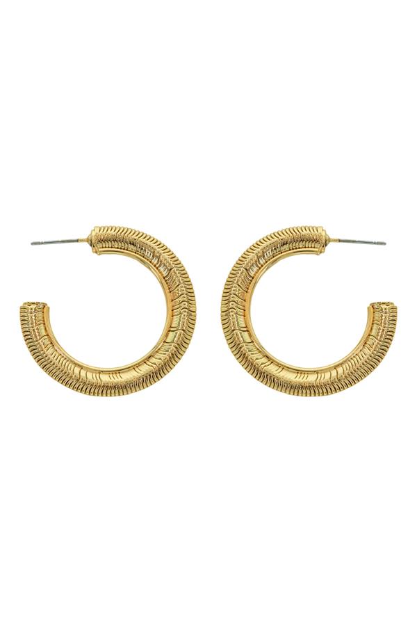 Cz Inset Hoop Earring