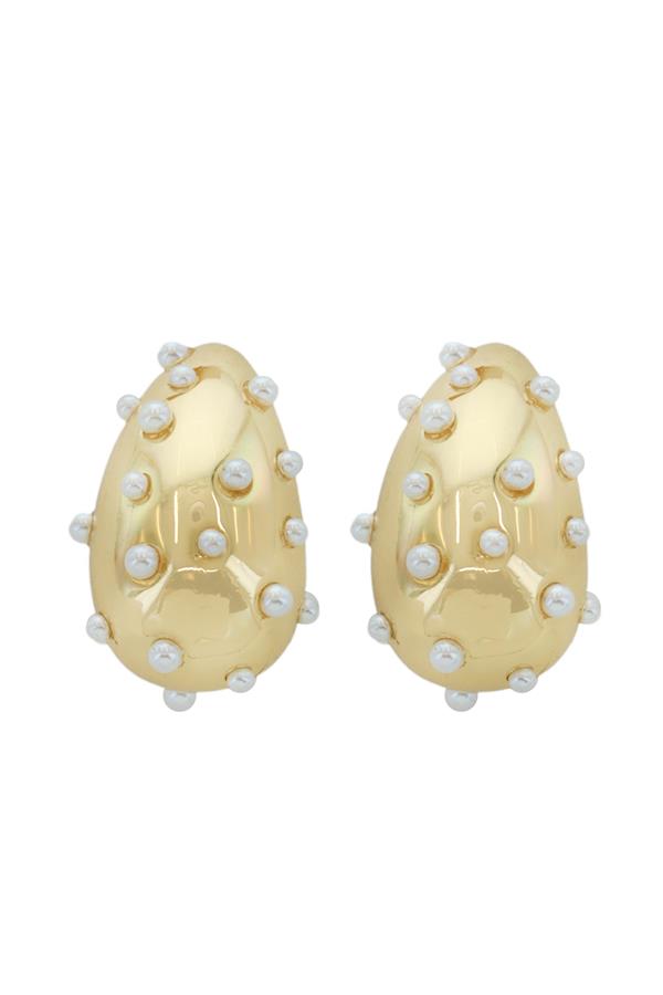 Pearl Gold Teardrop Earrings