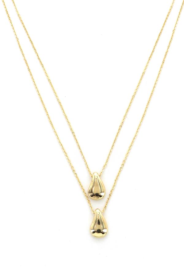 Set OF 2 Teardrop Pendant Necklaces