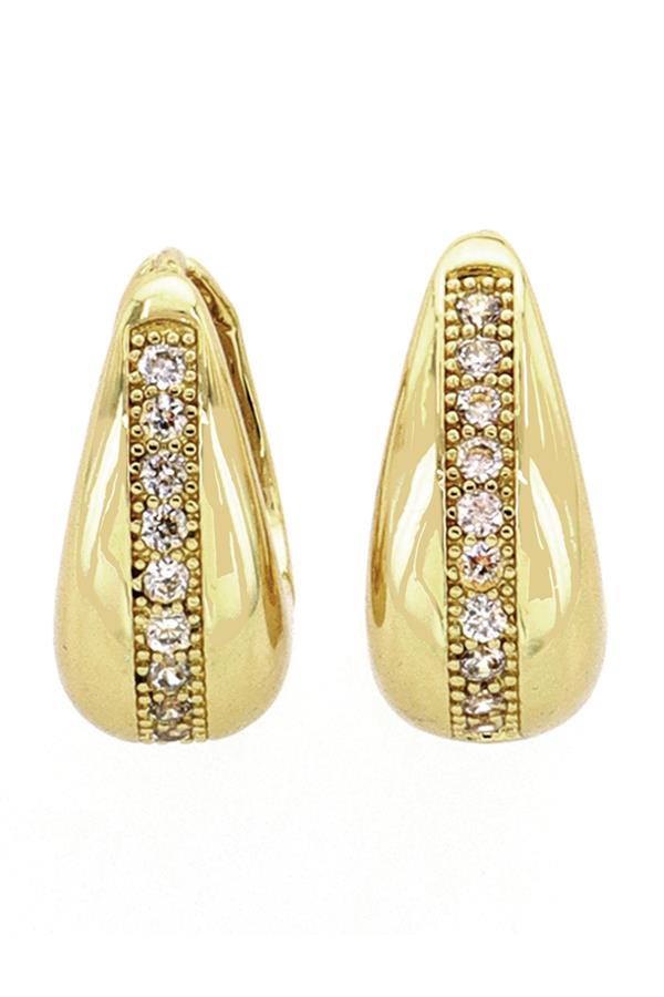 Gold Crystal Cashew Drop Earrings