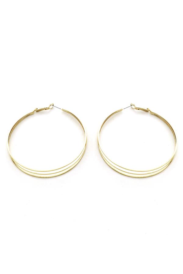 Gold Clean Hoop Earrings
