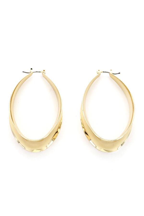 Gold Oval Hoop Earrings