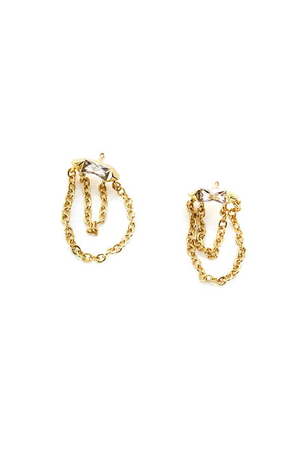 Gold Chain Post Earrings