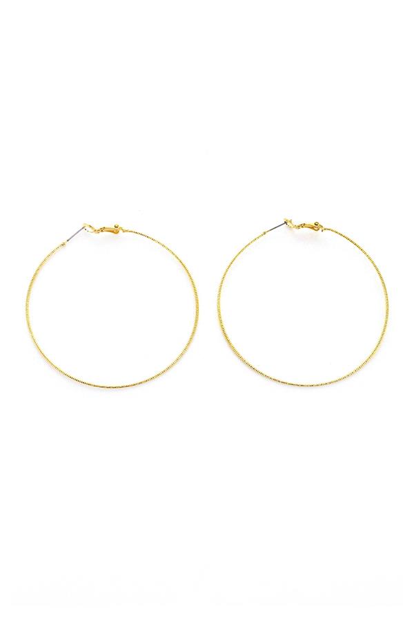 Gold Delicate Hinge Hoop Earrings: