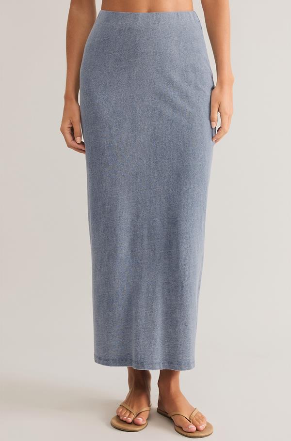 Gail Jersey Denim Midi Skirt
