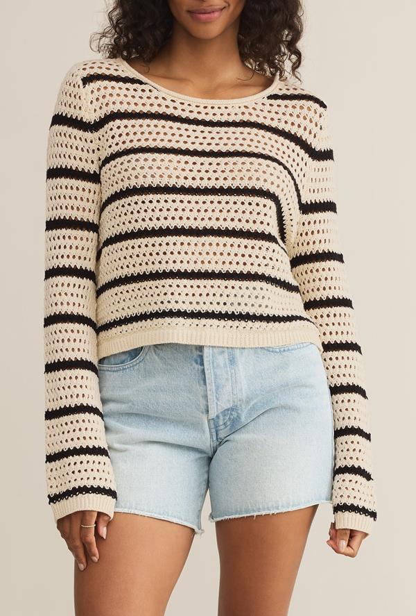 Kit Stripe Crochet Sweater