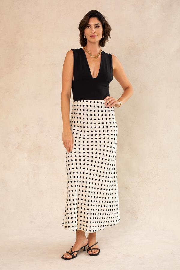 Bias Cut Printed Maxi Skirt