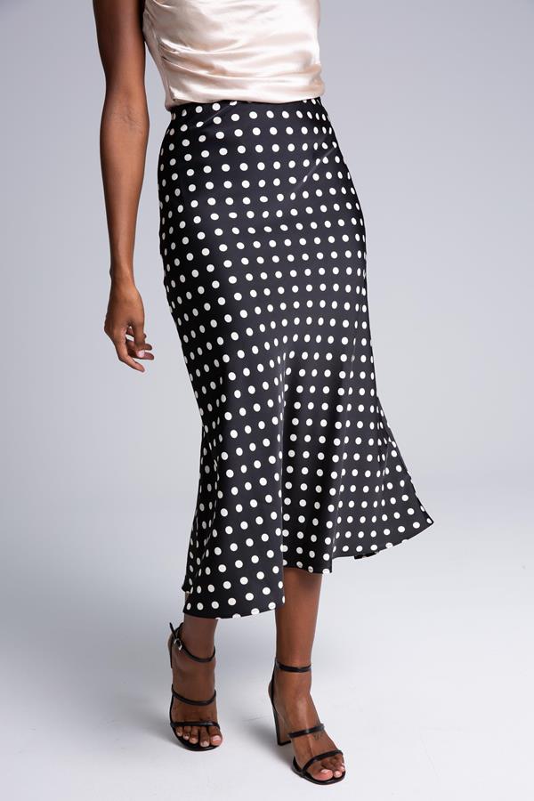 Bias Cut Printed Maxi Skirt