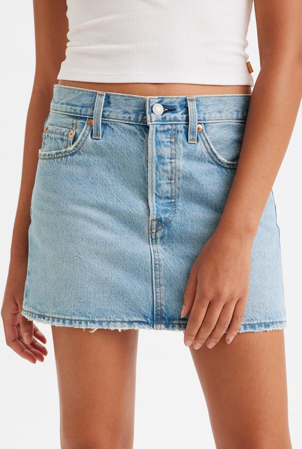 Icon Denim Mini Skirt In Front & Center