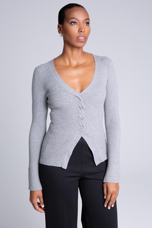 Jamie Cable V-Neck Sweater