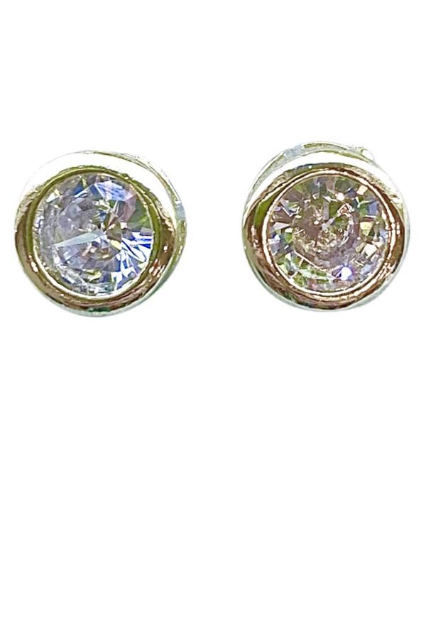 Bezel Stud-Gem 23 18kt Gold Plated CZ s