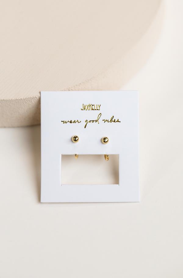 Gold Sphere Huggies