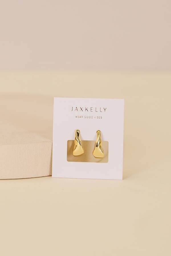 Small Ripple Gold Hoop