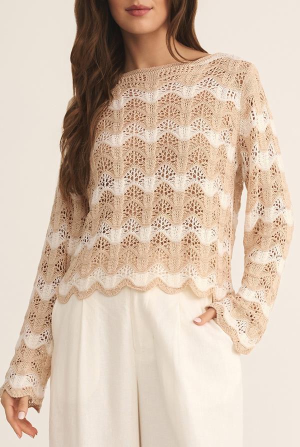 Azura Stripe Crochet Sweater