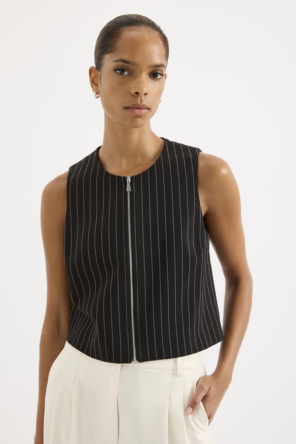 Maeve Pinstripe Vest
