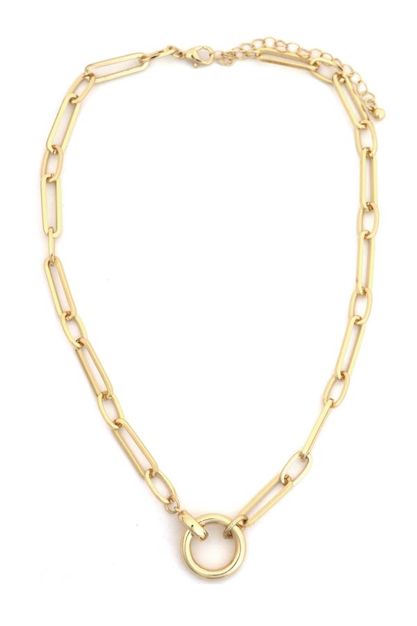 16 In Neck Metal Link Chain Gold