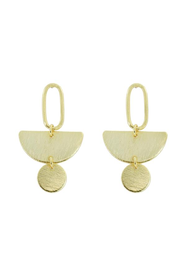 Champagne Brushed Geometric Earrings