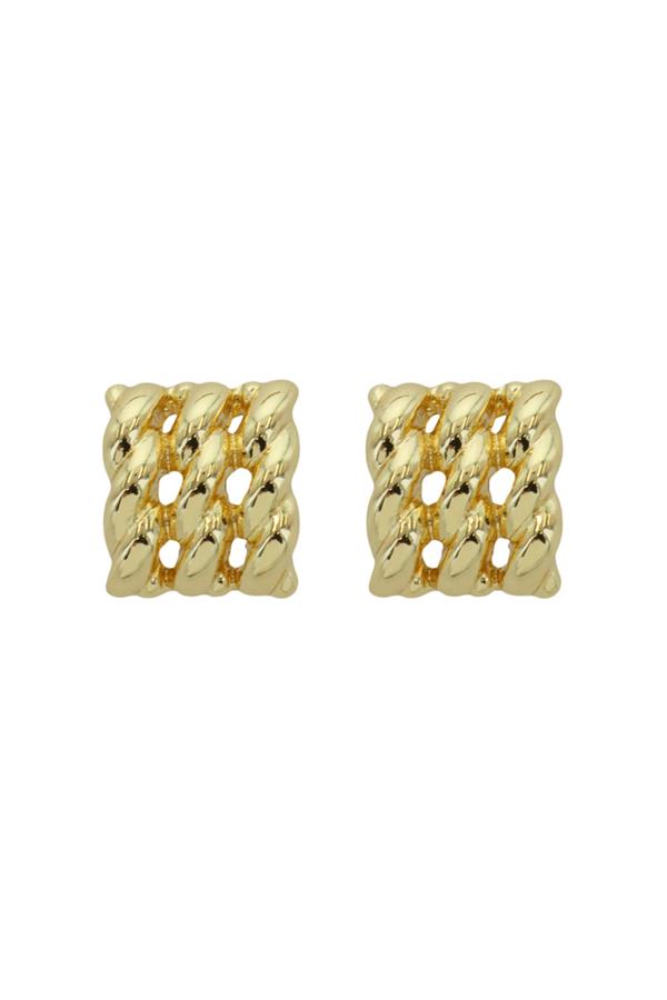 Gold Post Twisted Rope Earrings