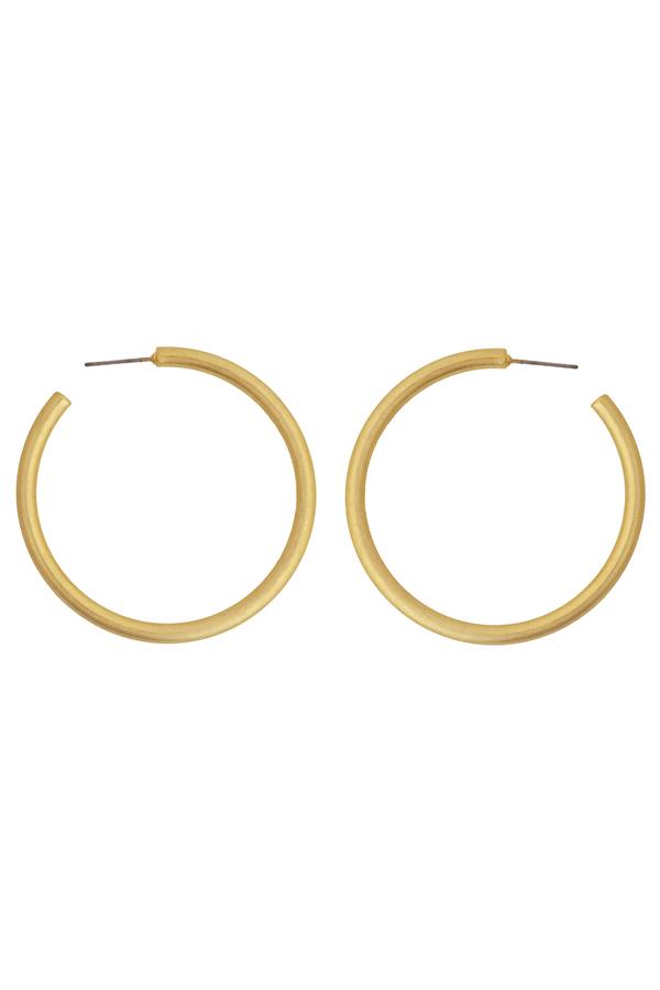 Vintage Champagne Gold Hoop Earrings