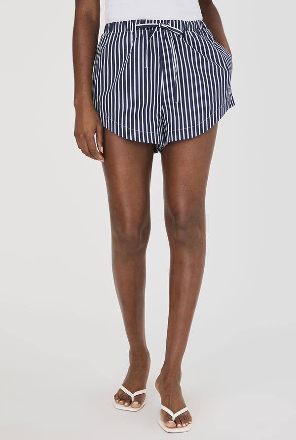 Alexis Poplin Drawstring Striped Short