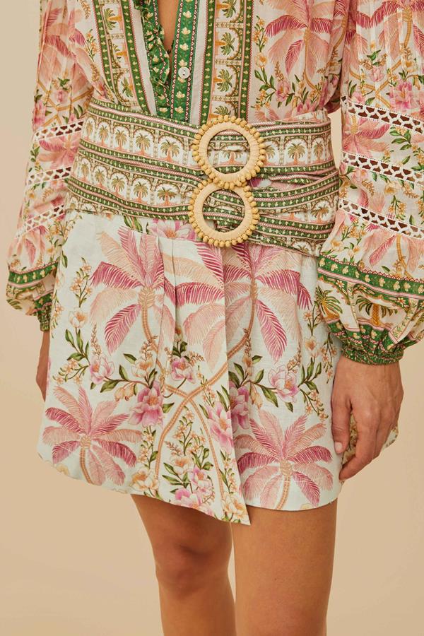 Palm Dream Off-White Double Waistband Skirt