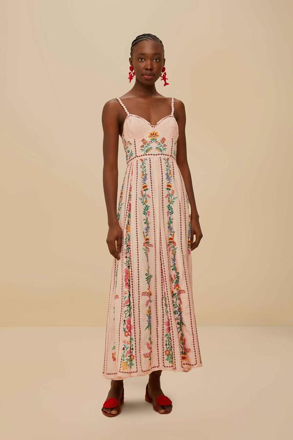 Delicate Forest Pink Maxi Dress