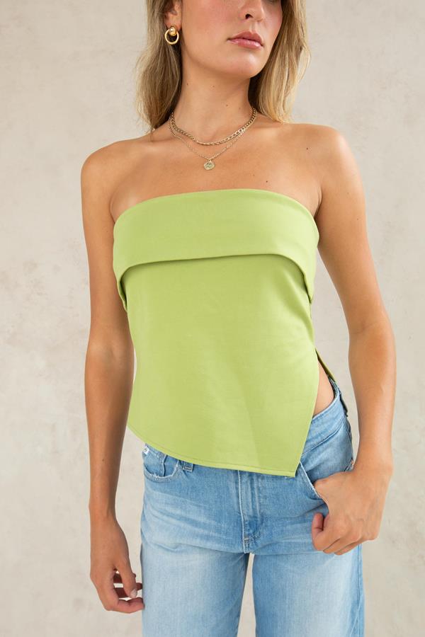 Martini Strapless Asymmetrical Top
