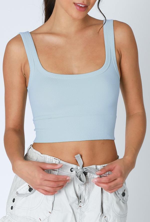 Chevron Rib Crop Top