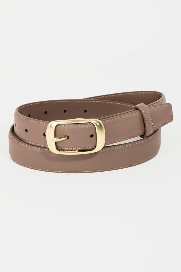 Square Buckle Leather Belt