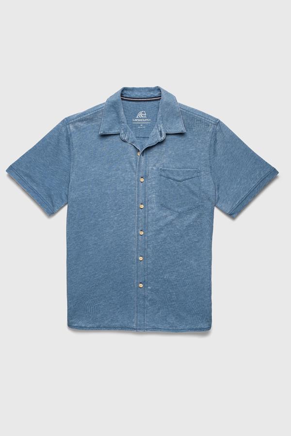 Tony Short Sleeve Burnout Button Up Shirt