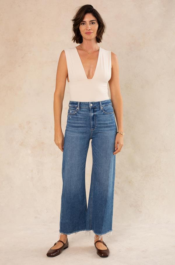 PAIGE X GEORGIE Anessa with Raw Hem in Rock Show Distressed