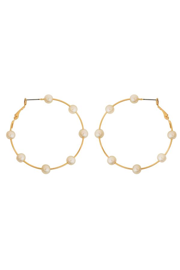 Satelite Pearl Hoop Earrings