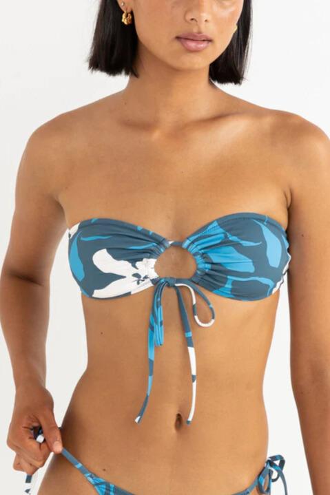 Malia Floral Tie Front Bandeau Top