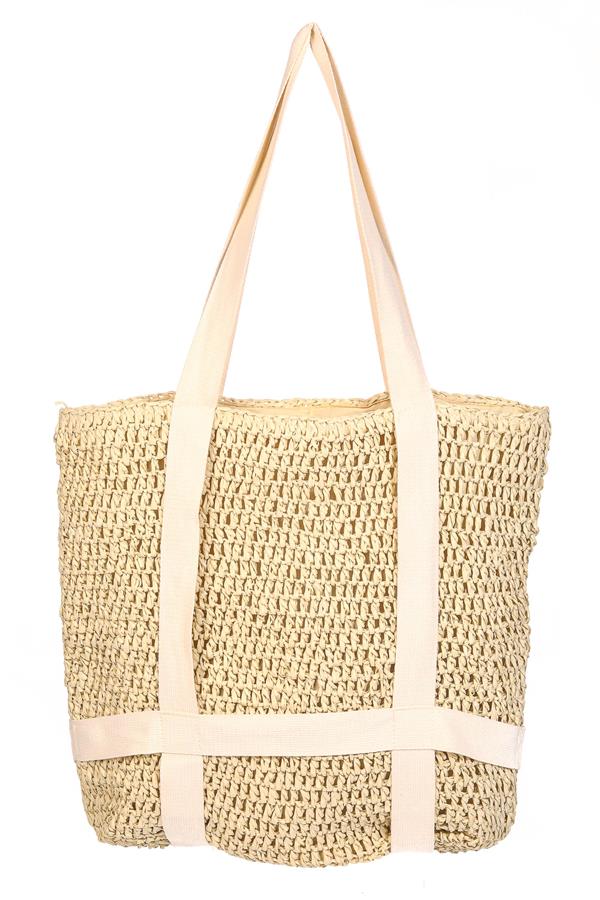 Straw Braided Hat Carrier Tote
