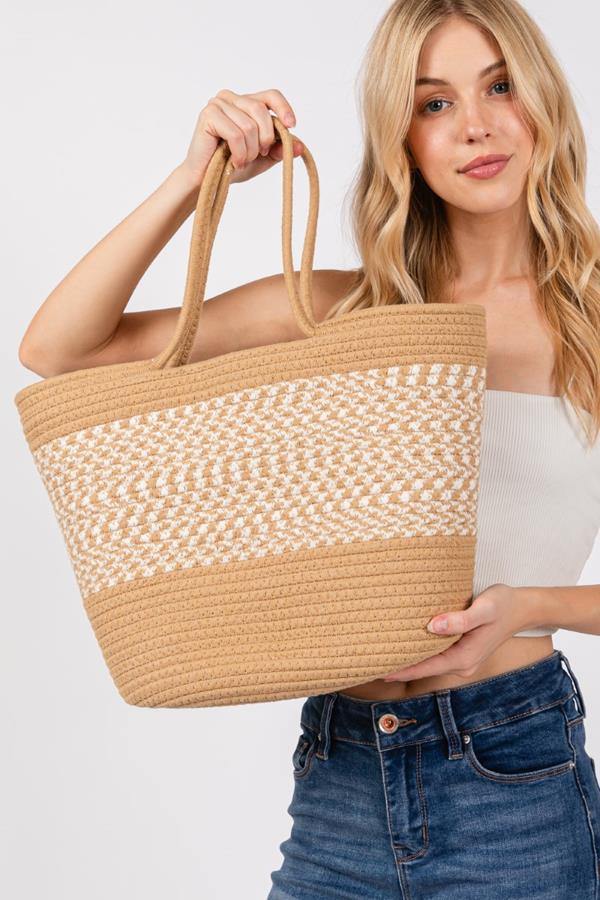 Braid Pattern Beach Tote Bag