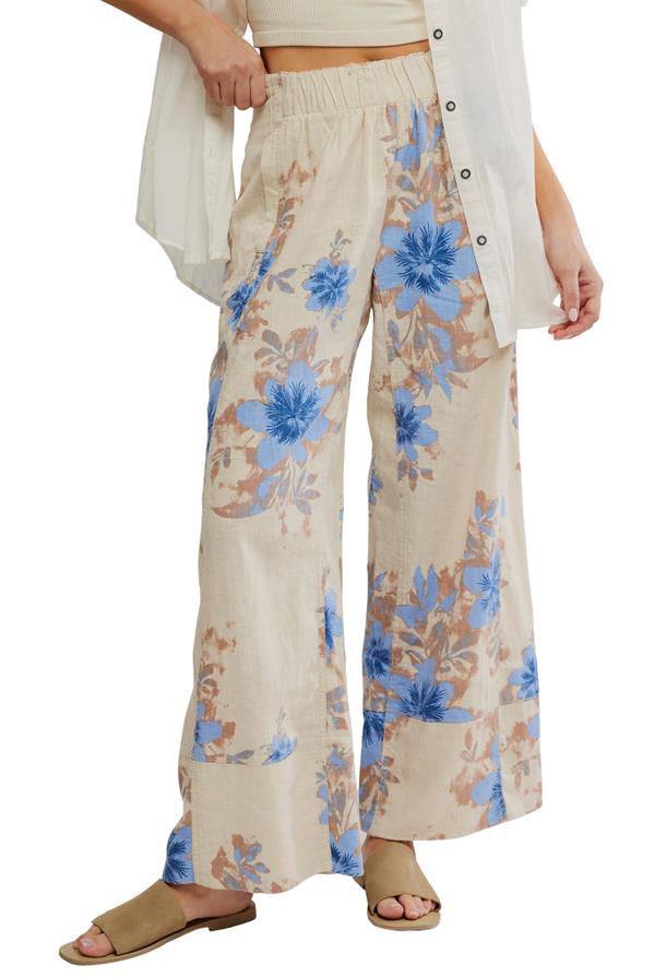 Days End Printed  Linen Pants