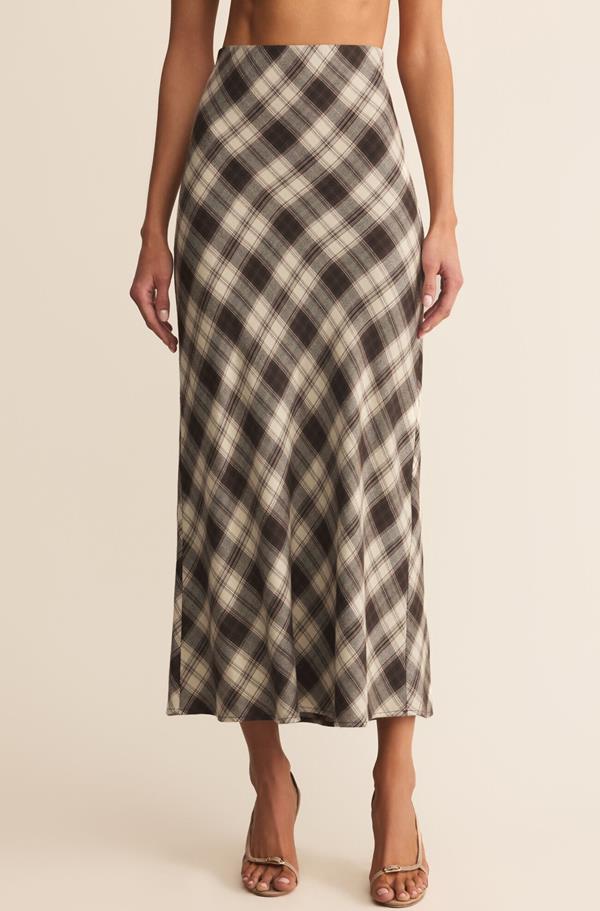 Europa Plaid Midi Skirt