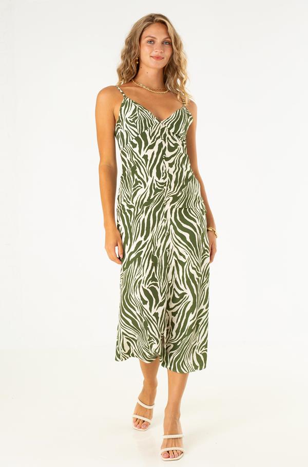 Clara Button Front Midi Dress